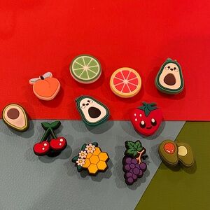 Colorful Fruit and Avocado Shoe Charms